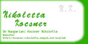 nikoletta kocsner business card